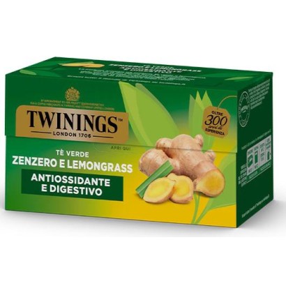 Twinings Te' Verde Aromatizzato Zenzero e Lemongrass Confezione da 25 Filtri