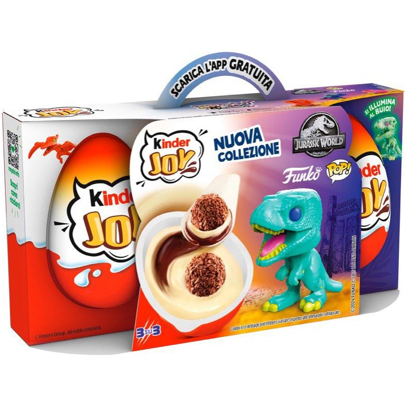 Kinder Joy Funko Jurassic World  3 ovetti da gr.60