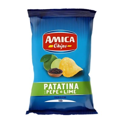 Amica Chips La Patatina Pepe e Lime Senza Glutine Busta da 100 gr