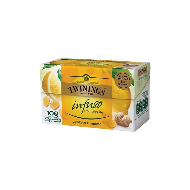 Twinings Infuso Aromatizzato Zenzero e Limone Confezione da 20 Filtri