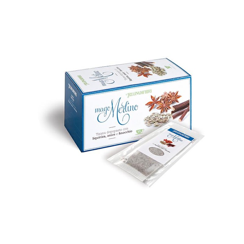 Tisana Mago Merlino 15 filtri  con Liquirizia Anice e Finocchio Regina di Fiori