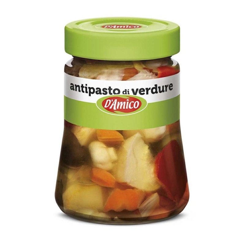 Antipasto di Verdure in olio di Semi di Girasole da 280gr D'Amico Antipasto di Verdure in olio di Semi di Girasole da 280gr D'Amico