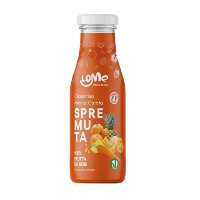 Spremuta di Clementina Ananas Carota LoMe Succo 100%  da ml.200 x 12 bottiglie