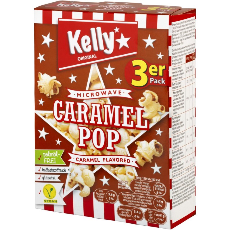 PopCorn Kelly's per Microonde al Caramello gr.270