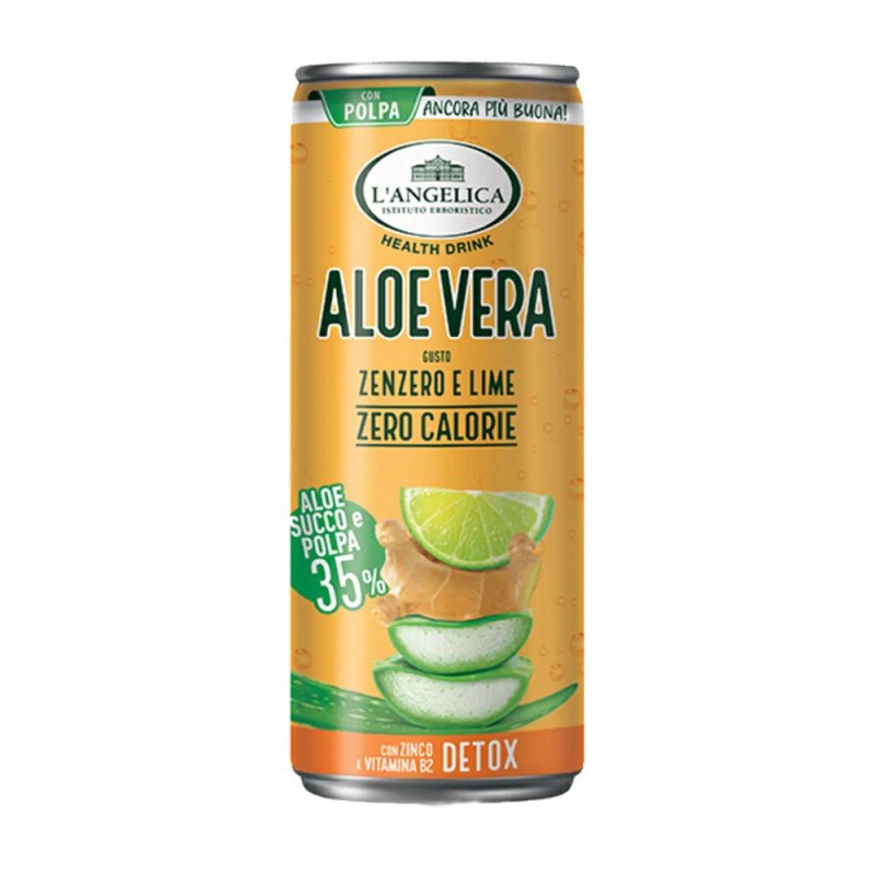 L'Angelica Aloe Vera Gusto Lime e Zenzero 12 Lattine da 240 ml