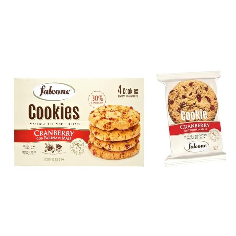 Cookies Farina di Mais e Cranberry gr.200 Falcone