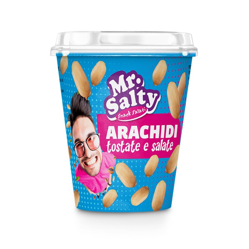 Arachidi Tostate e Salate Bicchiere gr.175 Mr Salty