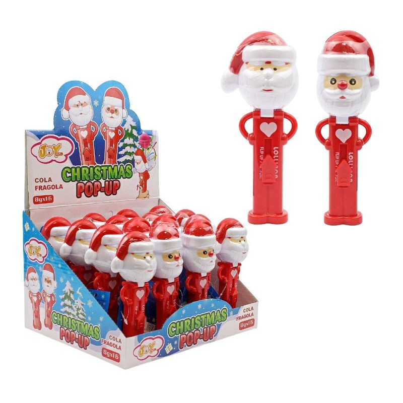 Christmas Pop-up Lecca Lecca Gusti Fragola e Cola Espositore da 8g x 16