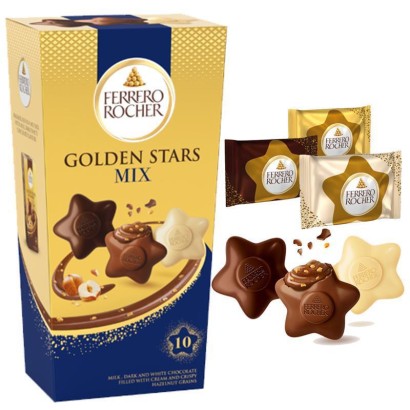 Ferrero Rocher Golden Stars Mix, Cioccolatini Assortiti - 115g