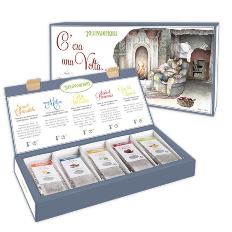 Scatola Regalo 25 filtri  Tisane Assortite Regina di Fiori