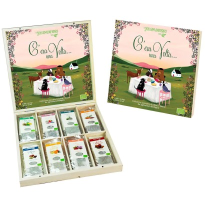 Scatola Regalo Legno 40 filtri 8 Tisane Regina di Fiori BIO