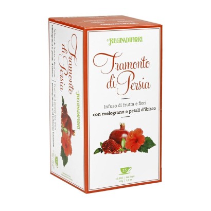 Tisana Tramonto di Persia 15 filtri con Melograno e Petali di Ibisco Regina di Fiori