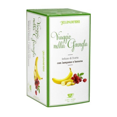 Tisana Viaggio nella Giungla 15 filtri  con Lampone e Banana Regina di Fiori