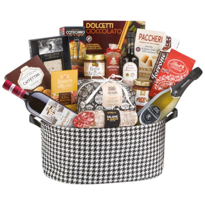 Cesto Natalizio in tessuto Del Conte pz.17 Villa Guelfa