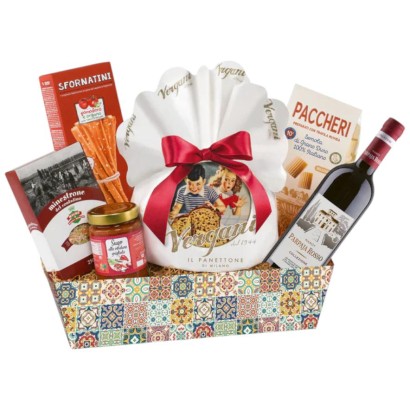 Vassoio Natalizio litografato Panettone Del Convivio pz.7 Villa Guelfa