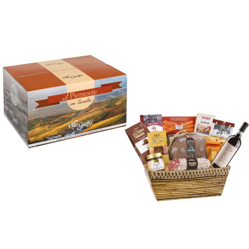 Cesto Natalizio litografato Piemonte in Tavola pz.12 Villa Guelfa