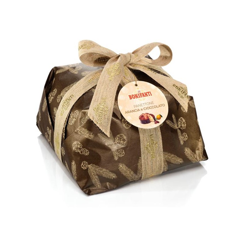 Panettone Arancia e Cioccolato incarto Kraft Retrò gr.750 Bonifanti