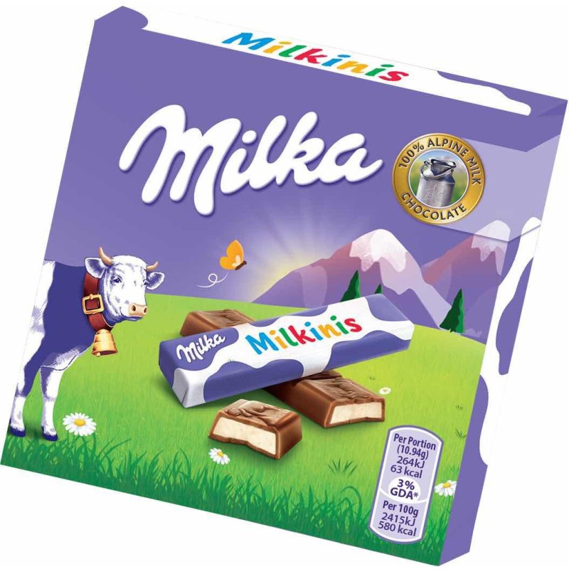 Milka Milkinis Barrette di Cioccolato al Latte con Crema al Latte 20 x 43,75 grammi