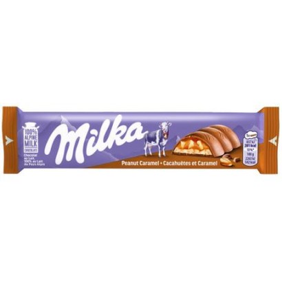 Milka Peanut Caramel Barretta Cioccolato Arachidi e Caramello Confezione da 36 x 37 grammi