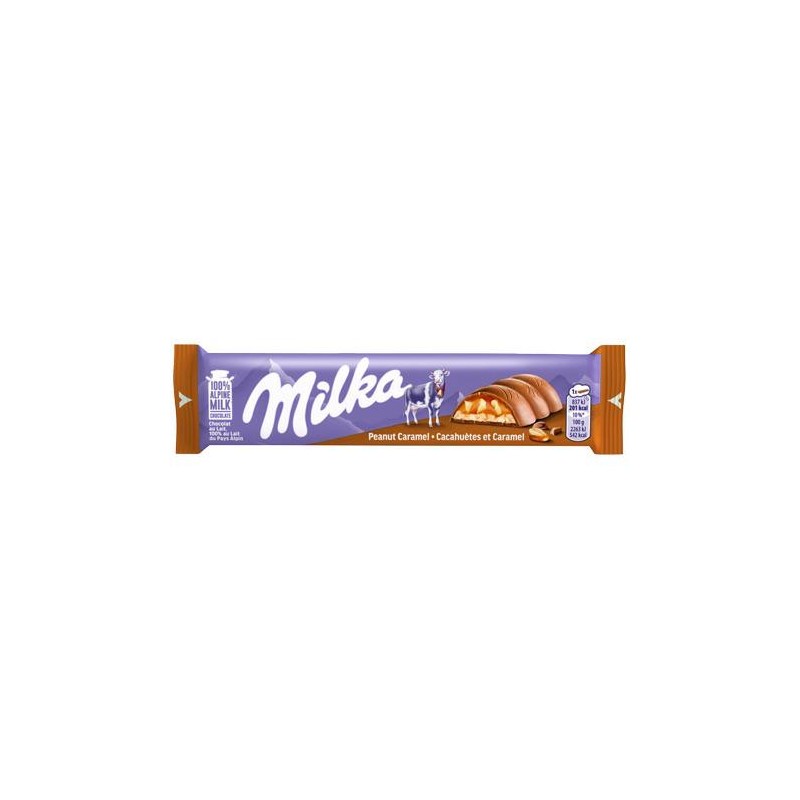 Milka Peanut Caramel Barretta Cioccolato Arachidi e Caramello Confezione da 36 x 37 grammi