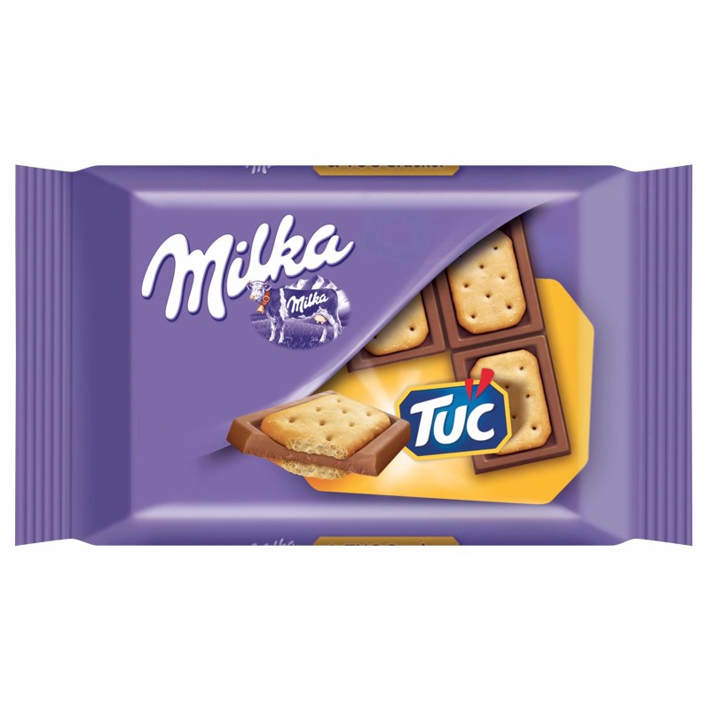 Milka Tuc Tavoletta al Latte con Biscotti Tuc Confezione da 20 x 35 grammi