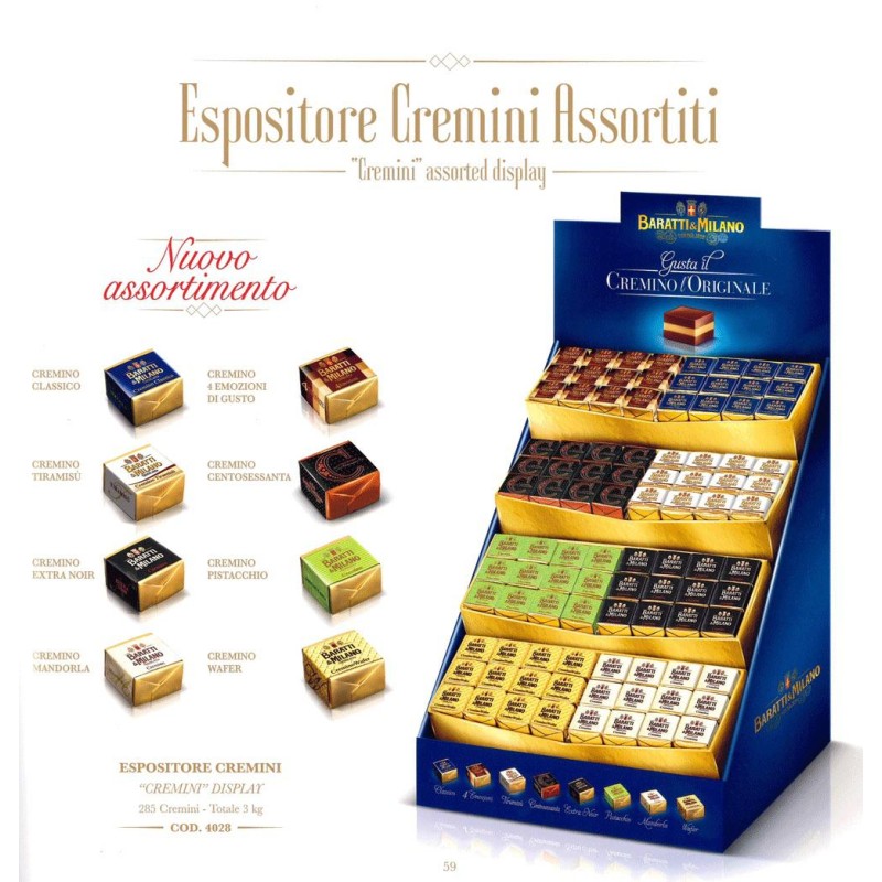 Baratti & Milano Espositore Cremini Assortiti 285pz x 3 Kg