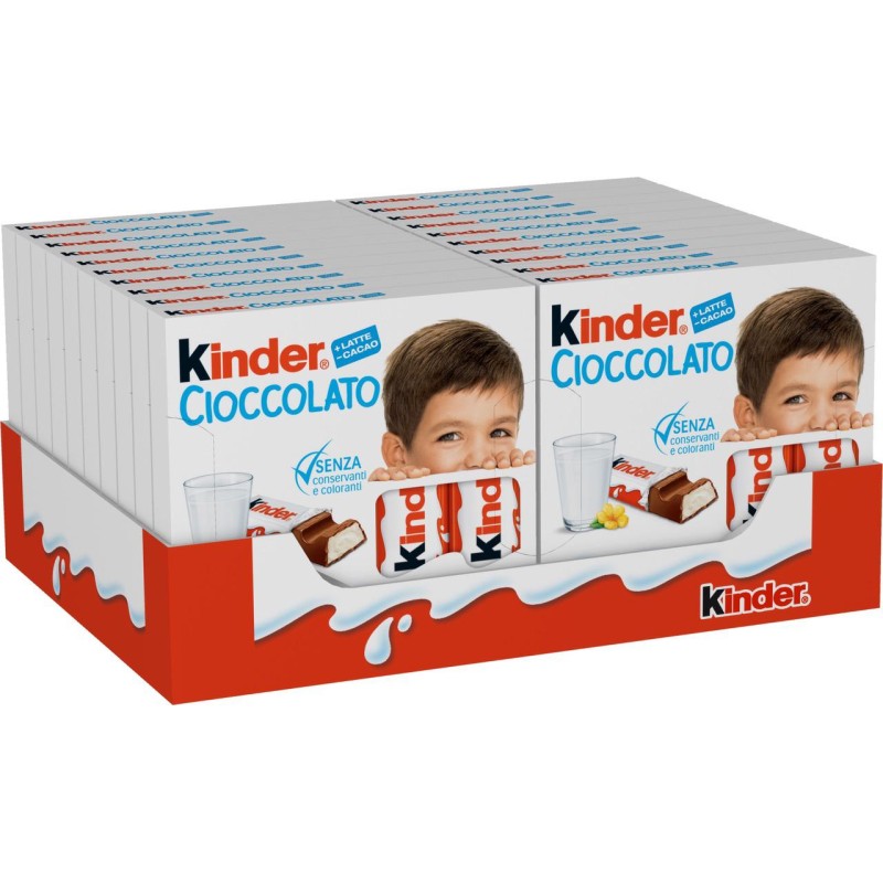 Ferrero Kinder Cioccolato Barrette Di Cioccolato al Latte 80 pz da 12,5 gr