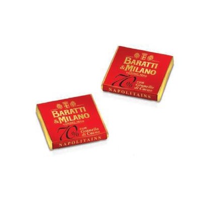 Baratti & Milano Napolitains Fondente 70% con Granella Cacao Busta da 500 gr