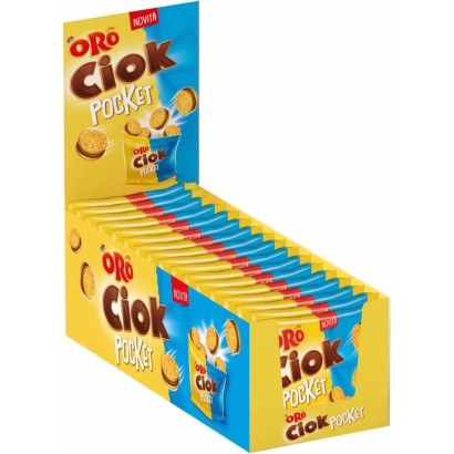 Saiwa Oro Ciok Pocket Mini Biscotti con Crema al Cioccolato 20 pezzi da 40 grammi