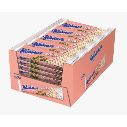 Manner Stick Bastoncini di Wafer Ripieni di Crema alla Nocciola 30pz da 30gr