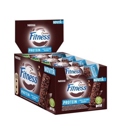 Nestle' Fitness Cacao Protein Senza Zuccheri Aggiunti Confezione da 24 Barrette