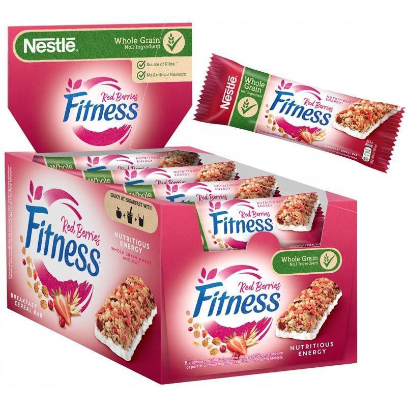 Nestle' Fitness Barrette ai Frutti Rossi Espositore da 24 Barrette da 23,5 gr