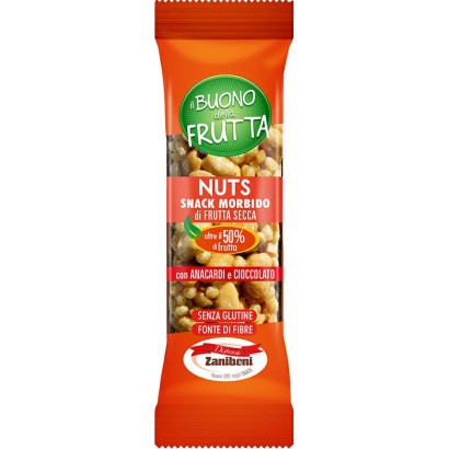 Nuts Zaniboni Barrette di Frutta Secca Anacardi e Cioccolato 20 pz da 35 gr